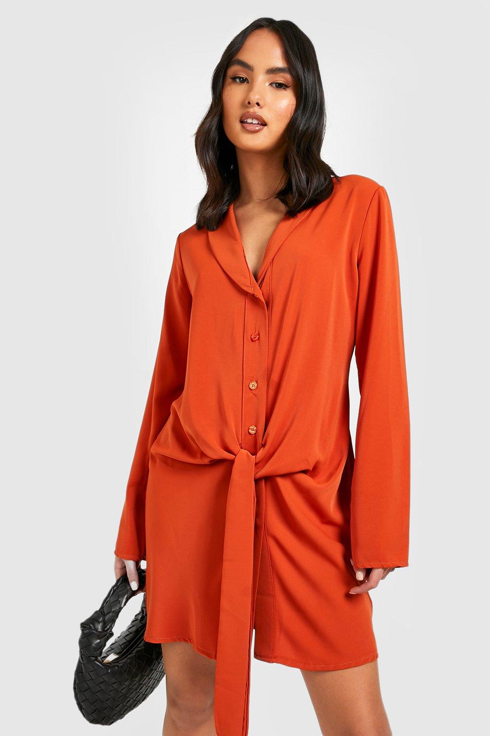 Tie front shirt dress sale